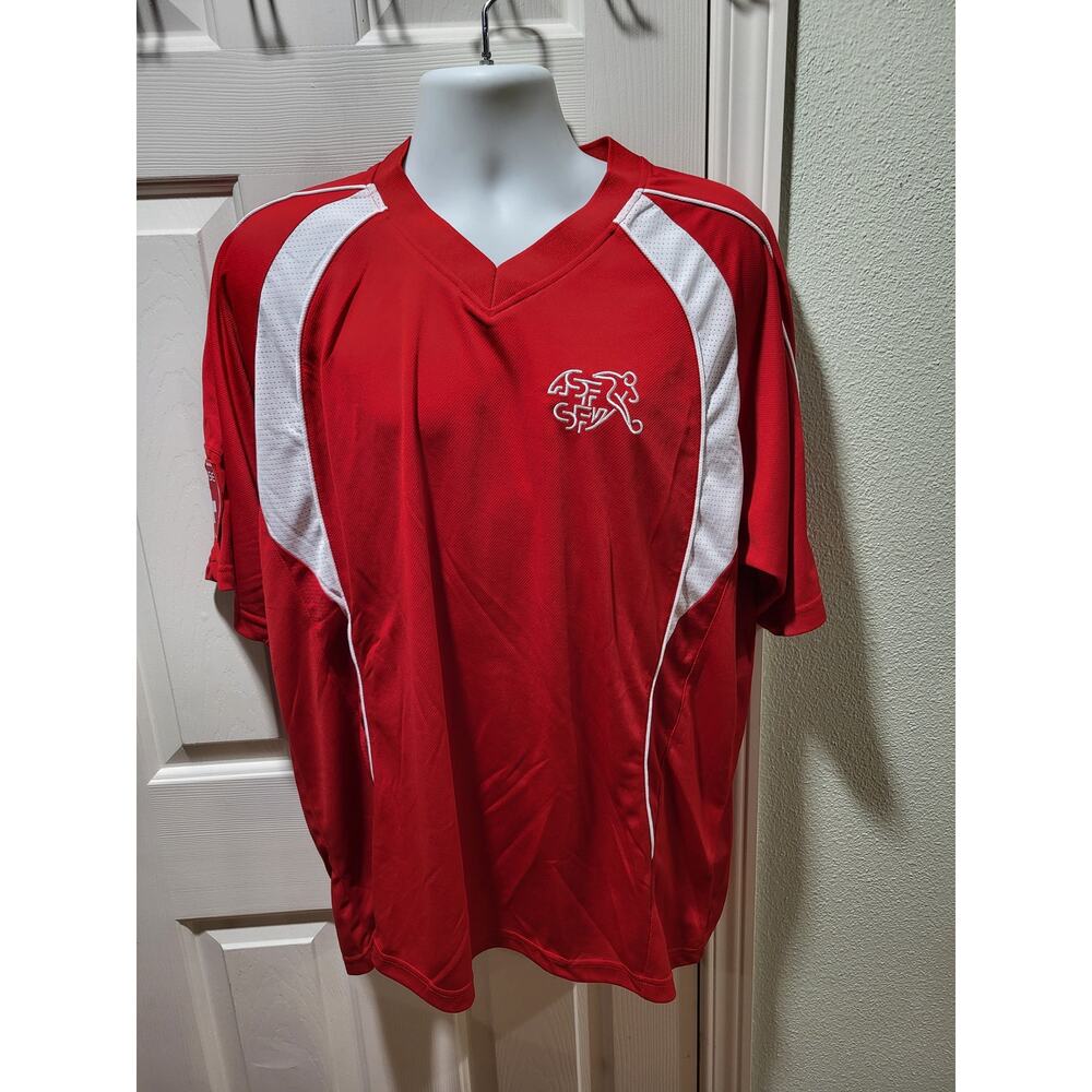 Red Switzerland Suisse soccer jersey
